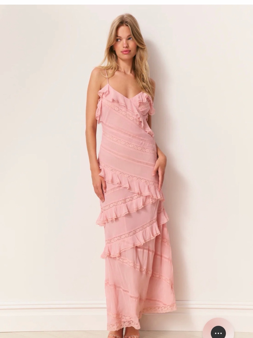 Loveshackfancy NWT Louie Chiffon Ruffle Dress - Women's Elegant Slip Dress